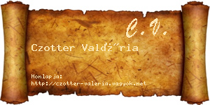 Czotter Valéria névjegykártya